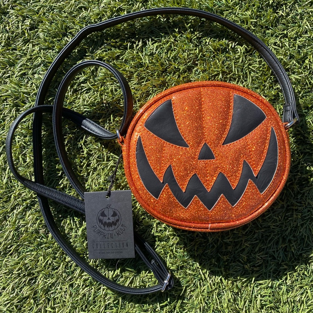 love pain and stitches mini pumpkin bag